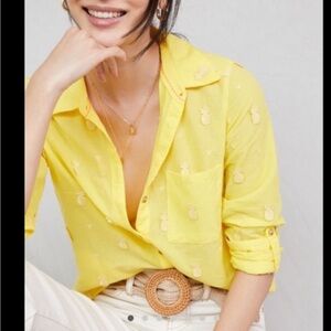 Anthropologie Maeve Yellow Top